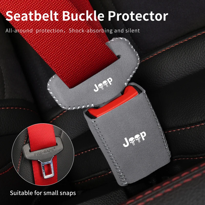 2Set Car Seat Belt Buckle Protectors Seat Belt Plug Clip Protectors For Jeep Renegade Compass Grand Cherokee Wrangler JK Rubicon