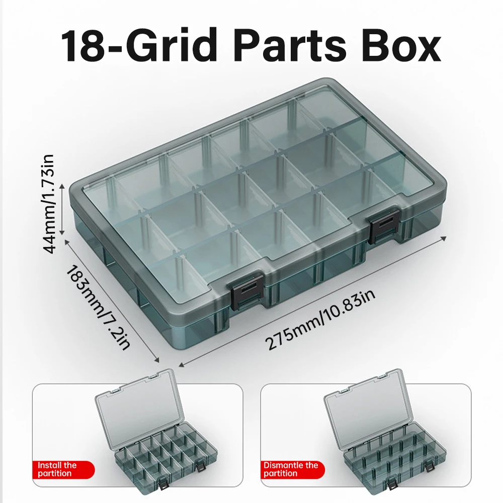 Multifunctional Plastic Tool Parts Box Storage Box Organizer Tool Box Small Parts Classification Box Parts Storage Grid Box