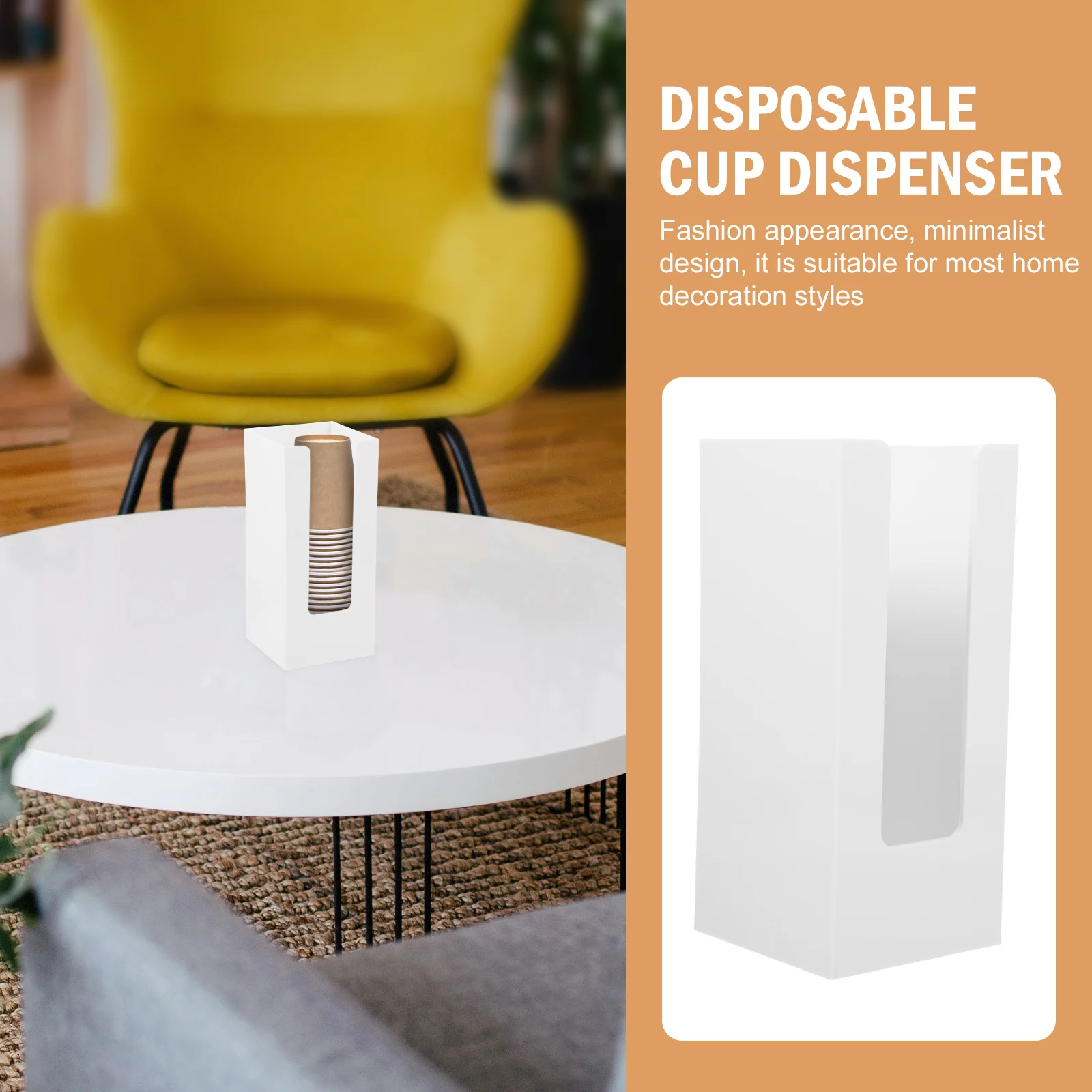 

Stylish Desktop Paper Cup Storage Tube Organizer Bucket For Office Home Use Water Cup Dispenser Holder Wall Mountable