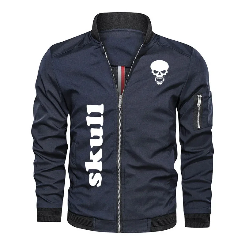 

2023 Skull Men's Jacket Vintage fashion motorcycle jacket Men's motorcycle jacket Outdoor sports fashion casual jacket top