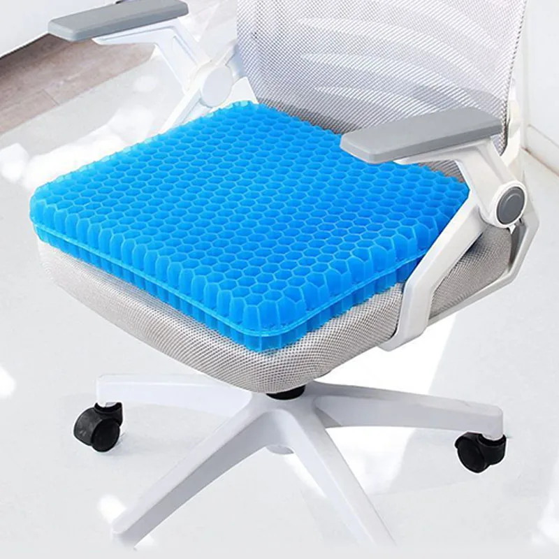 Gel-Sitzkissen, atmungsaktiv, Wabenmuster, zur Druckentlastung, Rücken- und Steißbeinschmerzen, Heimbüro, Rollstuhl, Stuhl, Autos, Sommer