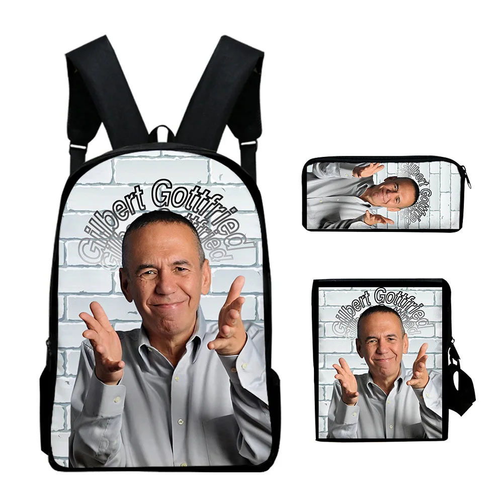 

Fashion Novelty Gilbert GOttfried 3D Print 3pcs/Set pupil School Bags Laptop Daypack Backpack Inclined shoulder bag Pencil Case