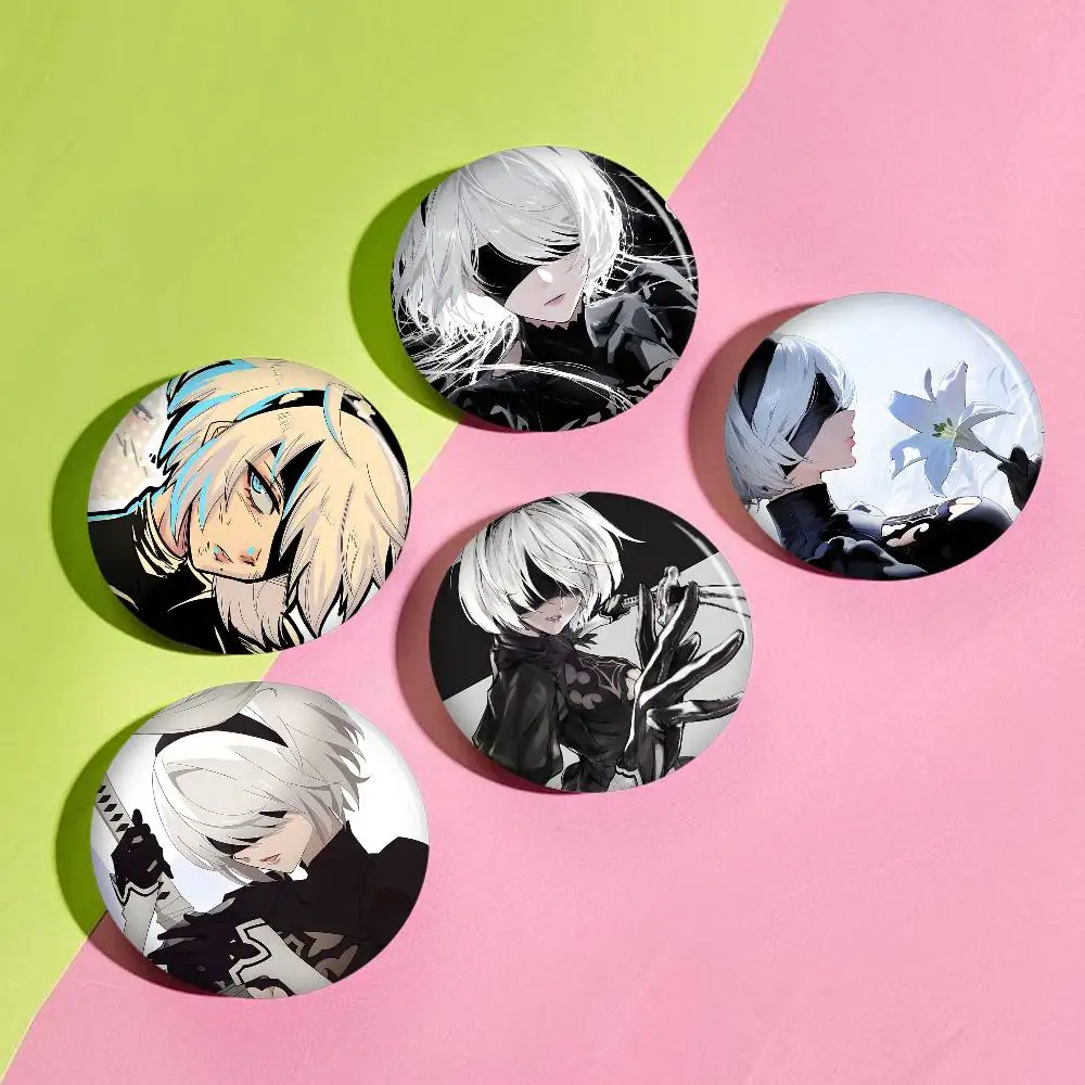 Anime Girl Nier Automata New  Brooches Soft Button Pin Funny Silly Gnarpy on A Skateboard Meme Badge Gamer Collection Gifts