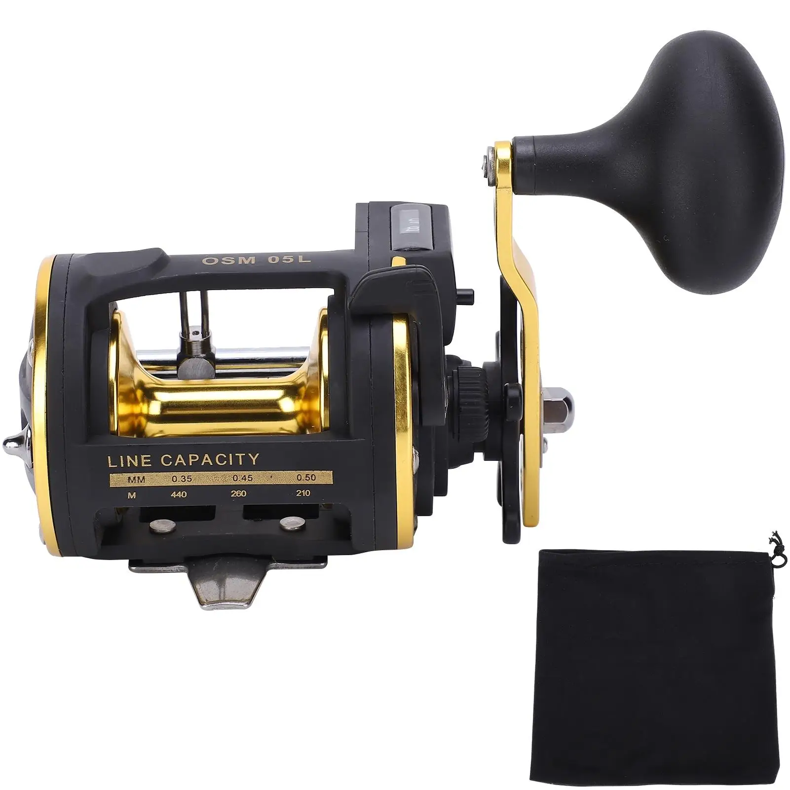 2+1BB Saltwater Fishing Reel Drum Wheel - Left/Right Hand, 6.0:1 Gear Ratio, Line Counter for Boat Fishing