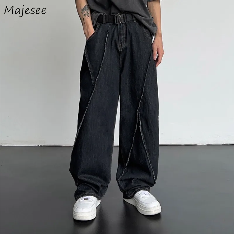 

Black Jeans Men Baggy Vintage Fashion Hip Hop Cool Spring Summer Streetwear Handsome Personality Teens High Waist Trousers BF