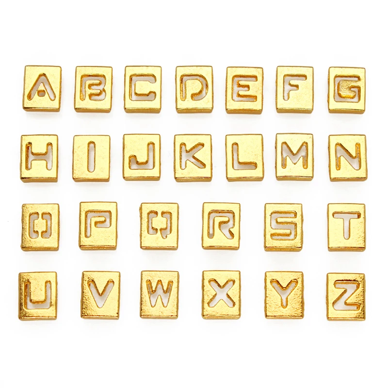 8mm Gold Letter Beads for DIY Jewelry