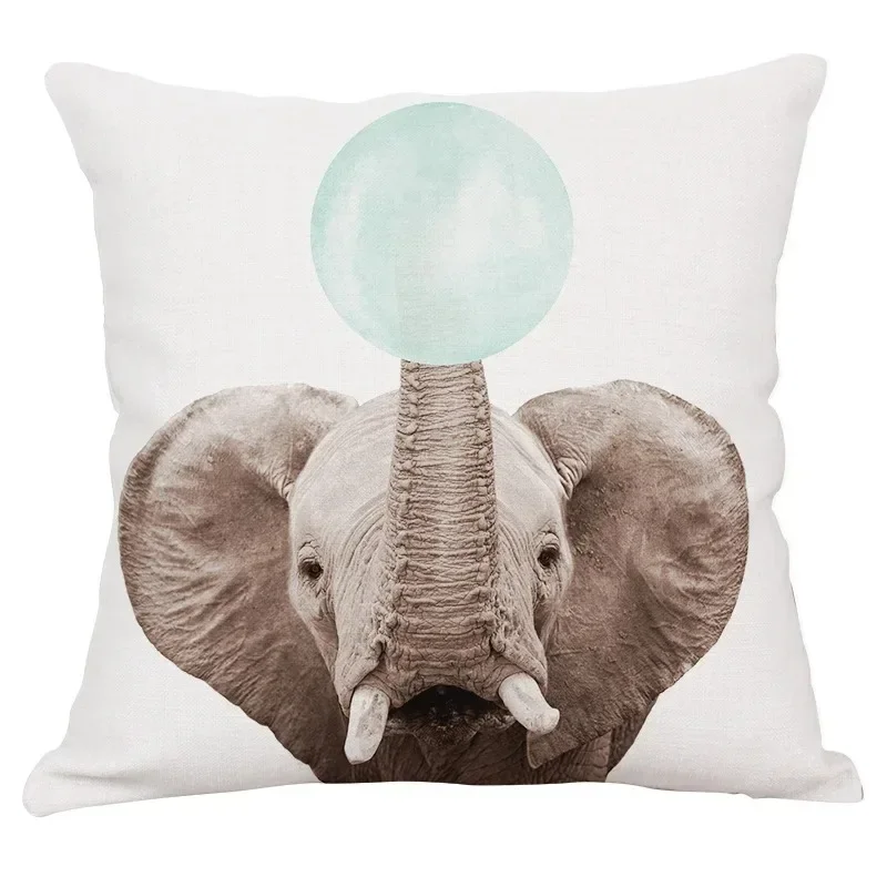 Giraffe Blow Bubbles Cushion Cover Home Decor Koala Animal PatternThrow Pillowcase Living Room Sofa Chair Seat Pillows Covers