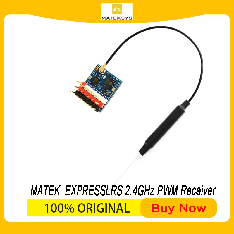 MATEK ELRS-R24-P6 R24-P6 EXPRESSLRS 2.4GHz PWM Receiver With Antenna Connector Support 2~8S VBat Voltage Sense For RC FPV Drone