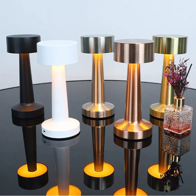 1200mAh Metal Rechargeable Touch Point Lamp Room LED Bedside Decor Table Lamp Restaurant Bar Desktop Mood Lighting Night Lights
