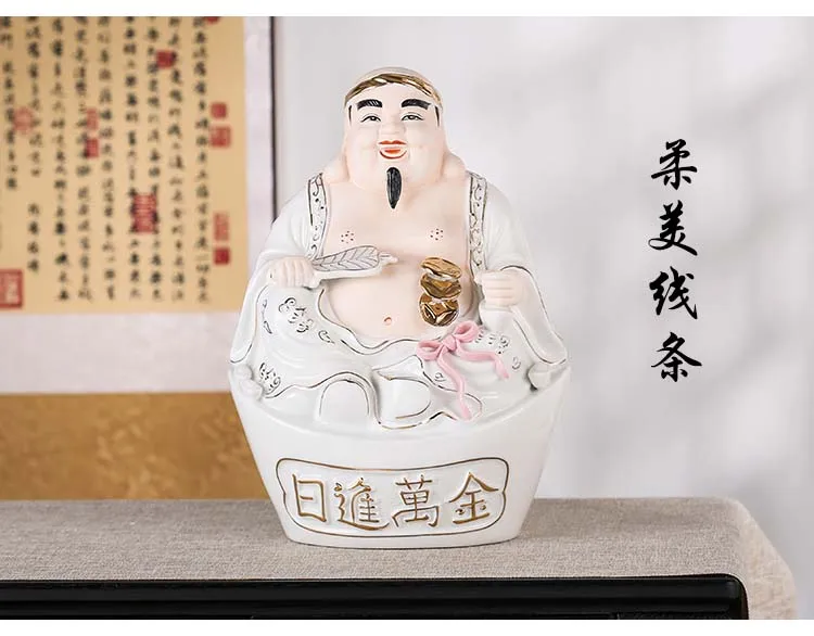 GOOD Asia Indonesia Vietnam Thailand HOME SHOP Porcelain TU DI GONG God of wealth Mammon statue Bring good luck Recruit wealth