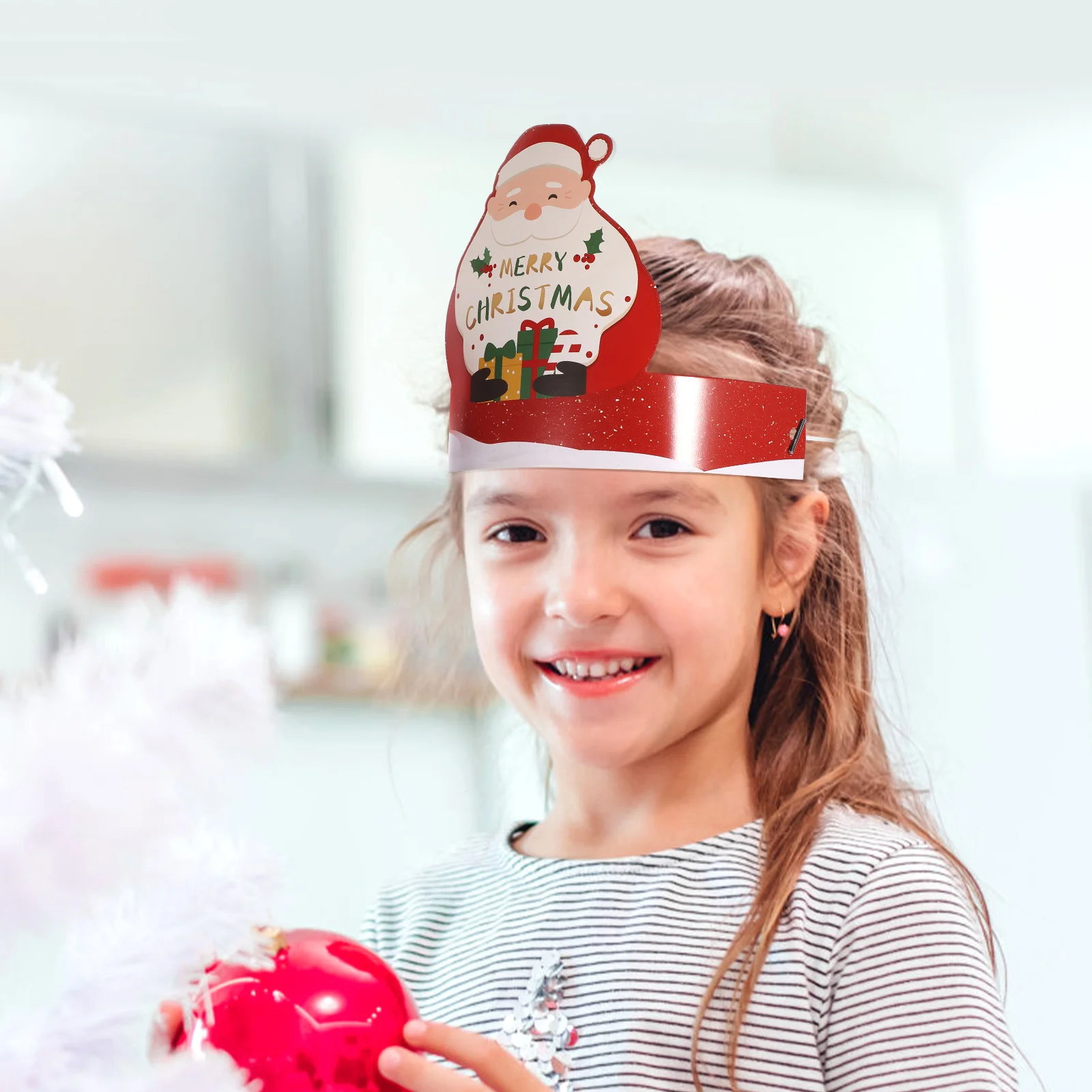 

6 Pcs Paper Hat Christmas Crowns Shiny Hats Headwear Party Festive Ornaments Photo Props Chirstmas Booth Headband Man