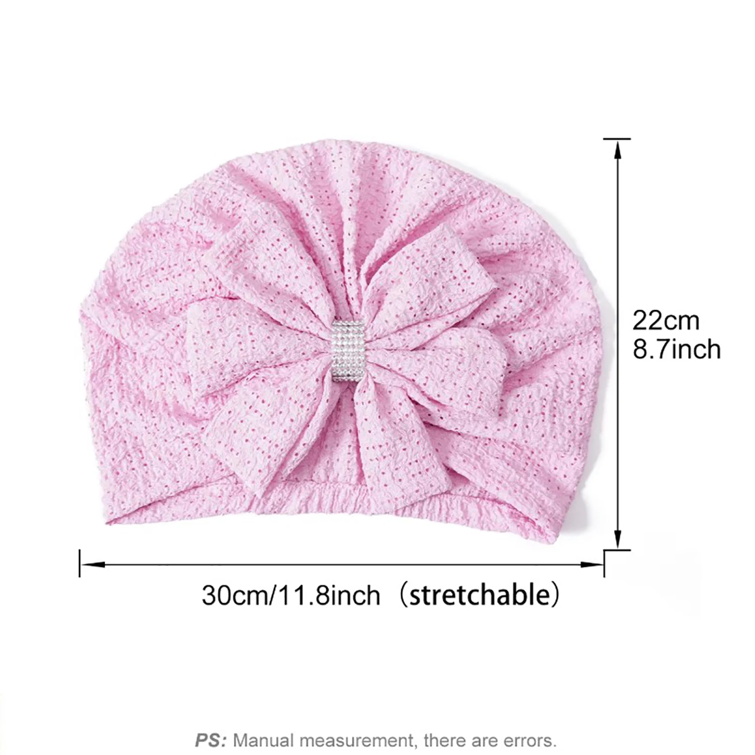 Frauen Mode Bögen Hut Motorhaube Einfarbig Hohl Atmungsaktive Mesh Sheer Hut Mädchen Geknotet Turban Kopf Wraps Beanie Cap – Detail 2