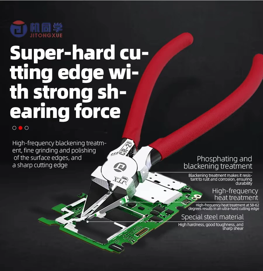 

JTX CR-2 Cr-V Steel Precision Diagonal Pliers for Cutting Electrical Wire & Mobile Phone Shield Maintenance