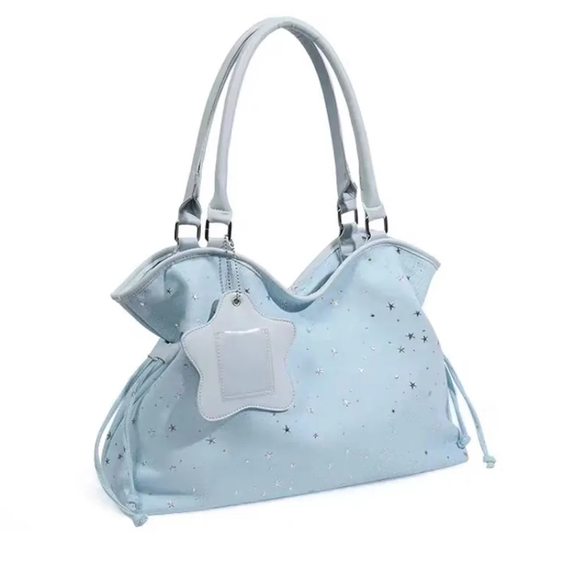 

South Korea's new BadBlue leopard embroidery Dim sum bag Millennium Sweet Cool Large capacity one shoulder commuting tote bag
