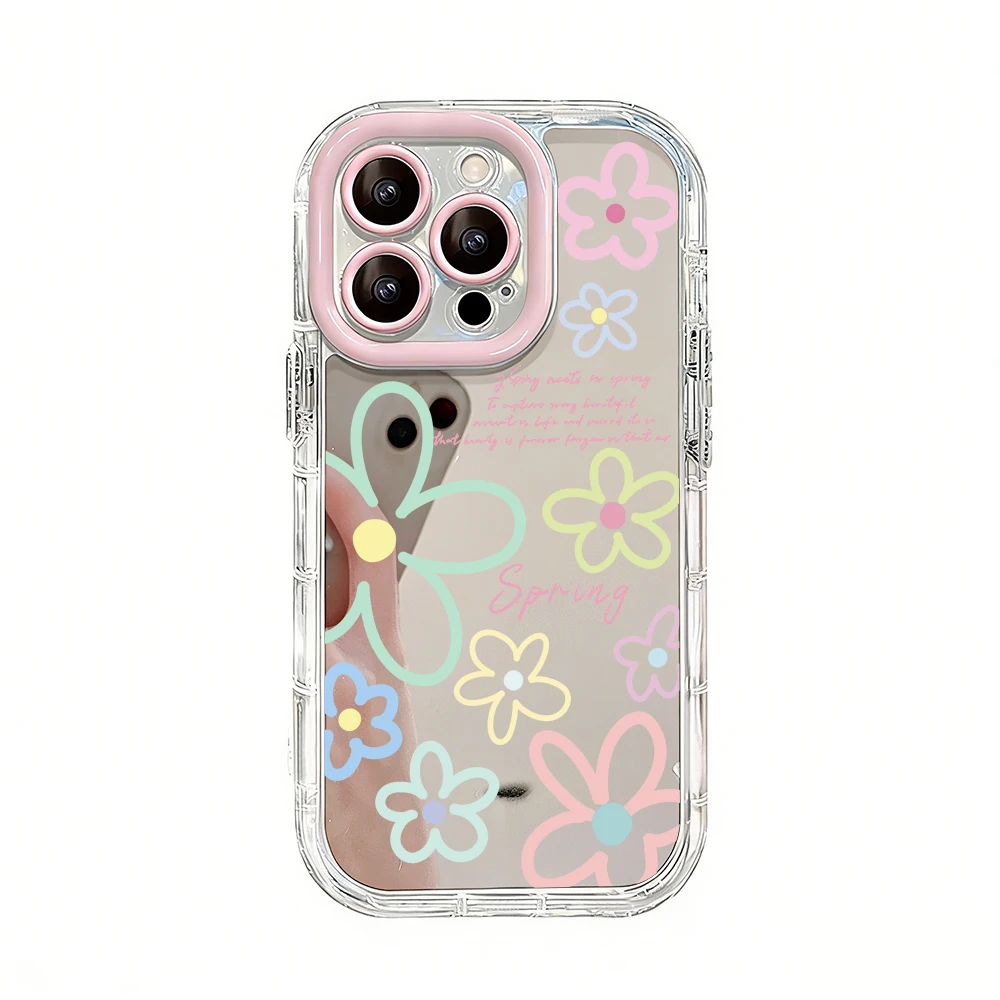 Tulpenblumen Air Cushion Spiegel Handyhülle für iPhone 17 15 14 16 Pro Max 13 12 11 Pro X XR XS MAX 7 8 Plus 17Air Modische Hülle – Detail 1