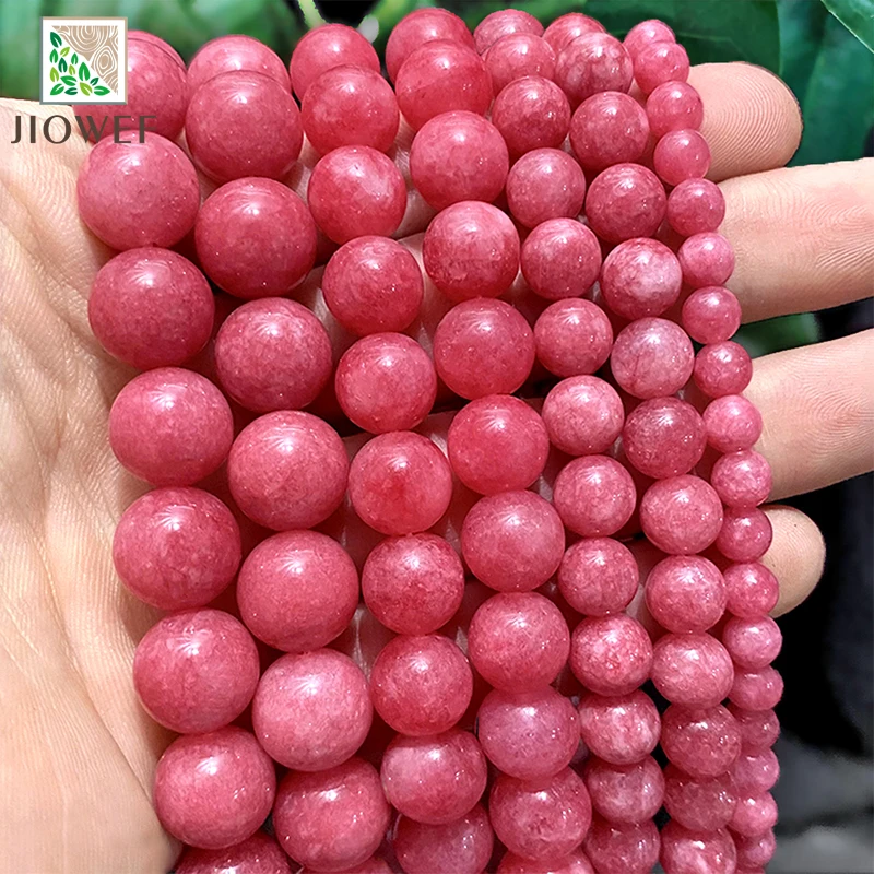 Natural Stone Red Rhodochrosite Round Spacer Beads for Jewelry Making Diy Bracelet Necklace Accessories 15