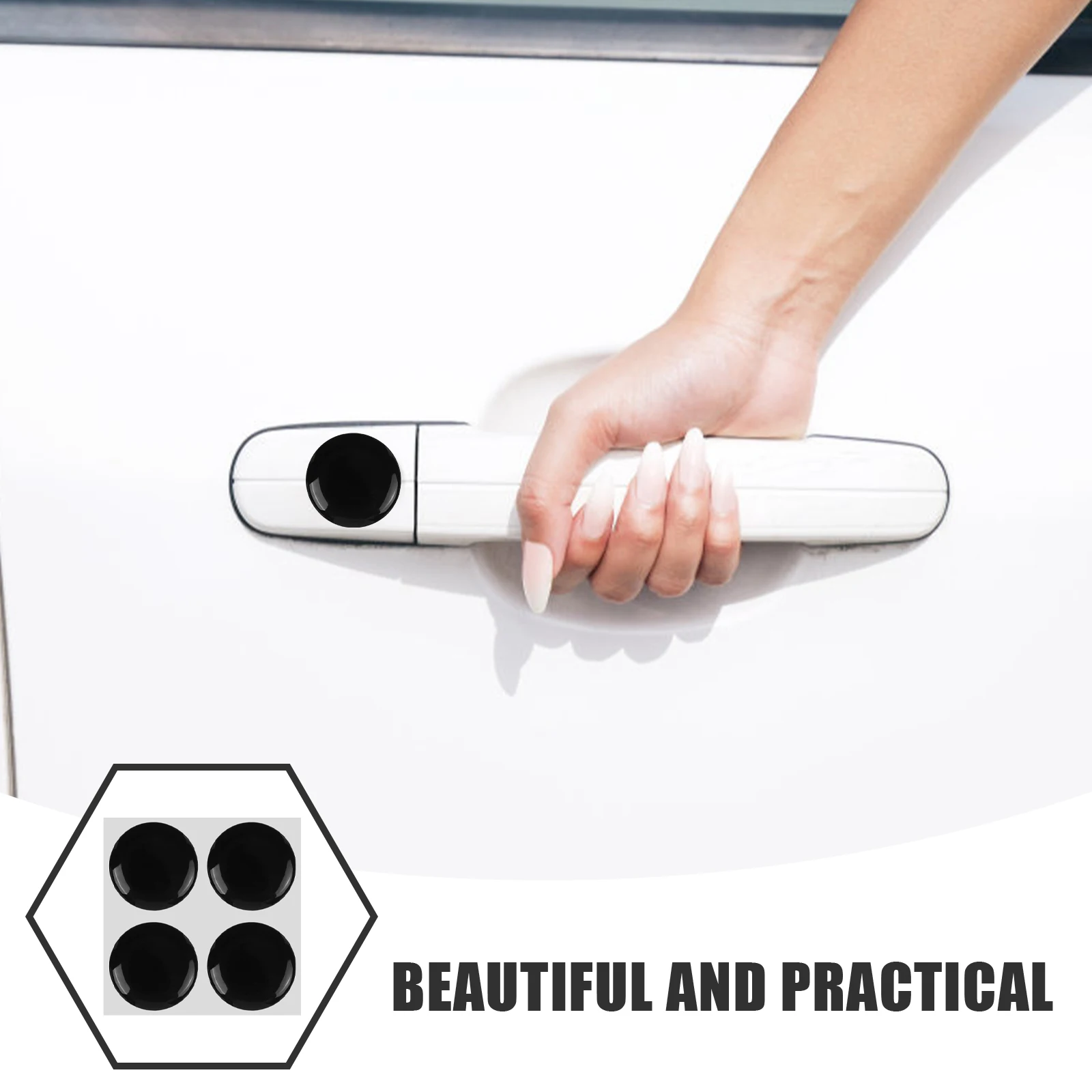 

4pcs Car Door Lock Cover Protector Lightweight Durable Carbon Fiber Keyhole Parts Automotive Accessories Decorative Switch Relay