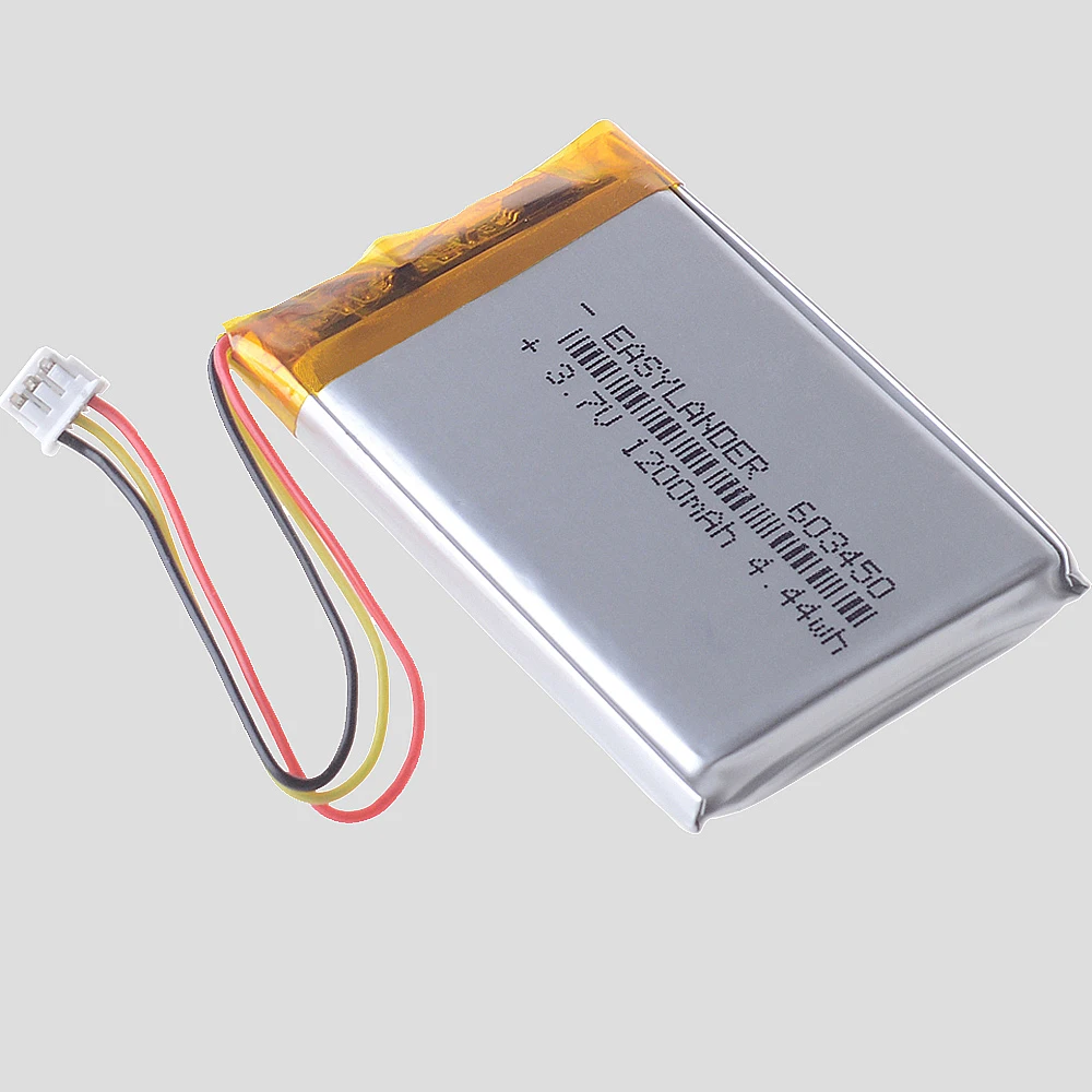 1/5 шт. силиконовые провода 603450 2 провода/JST1.5 3Pin 3,7 В 1200 мАч литий-полимерный литий-ионный аккумулятор Lipo батареи