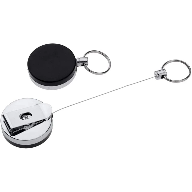 Retractable Fishing Line Line Cutter Keychain Carabiner Reels Key Holder Chains With 60Cm Cord And Split Ring