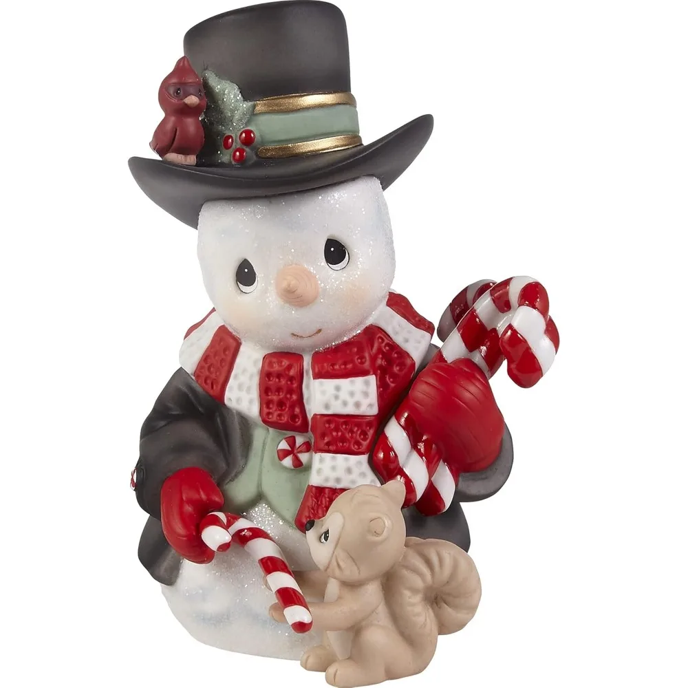 Wonderful Wishing You A Sweet Season Annual Snowman Porcelain Figurine,11.7 ounces,Painted Figurines Christmas Decor