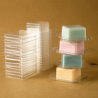 10Pcs/20Pcs Square Wickless Wax Melt Molds Clear Wax Clamshells molds DIY Candle Soap Chocolates Boxes for Making Handmade Tools