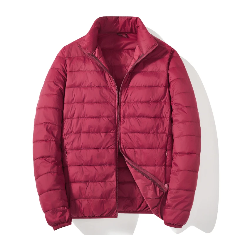 

Men's Lightweight Comfortable Parkas Versatile Down Jacket Fashionable Simple Couple Stand Collar Windproof Cold Proof Jacket