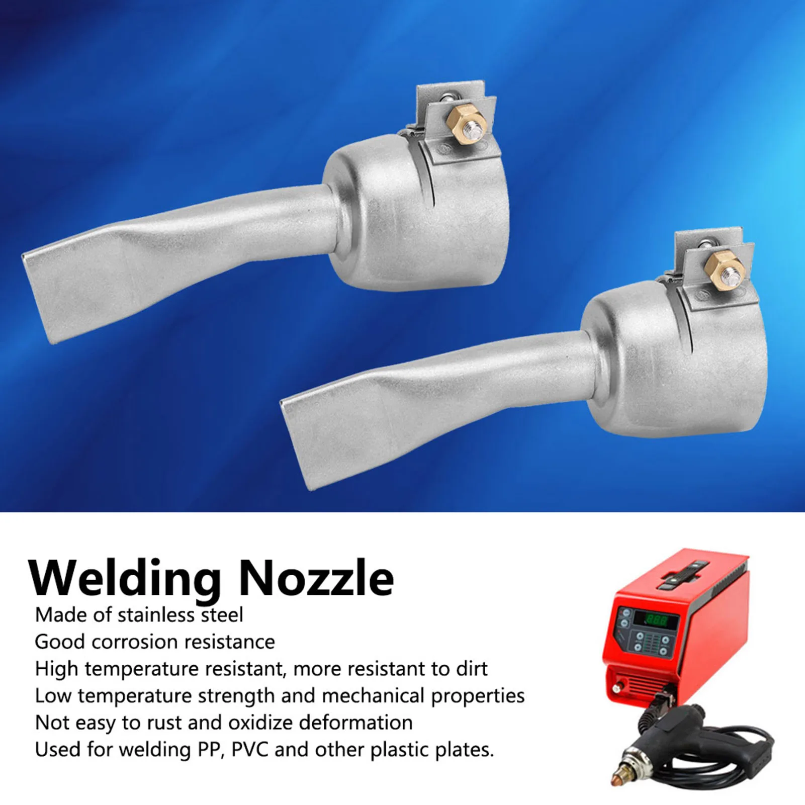 Hot Air Gun Welding Nozzle Stainless Steel for PVC Plastic Sheet Soldering Accessories Welding Nozzle Welding Accessories