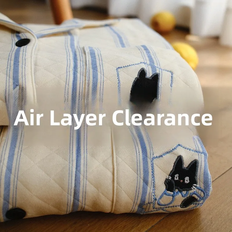 

Thickened Pure Cotton Couples Sleepwear Set Women's Long Sleeve Pajamas Winter Home Clothes Warm Breathable Leisure Style