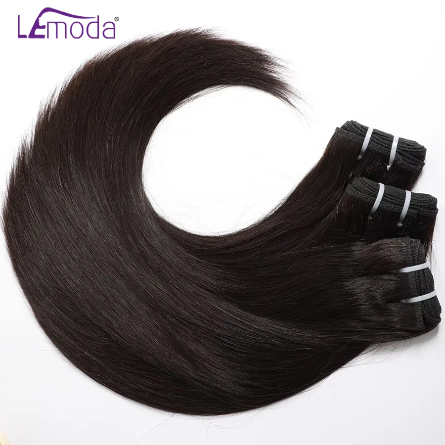 Lemoda 15A Human Hair Bundles Straight Virgin Hair 30 32 Inches Unprocessed Raw Human Hair Extensions 1/3/4 Pcs Natural Black