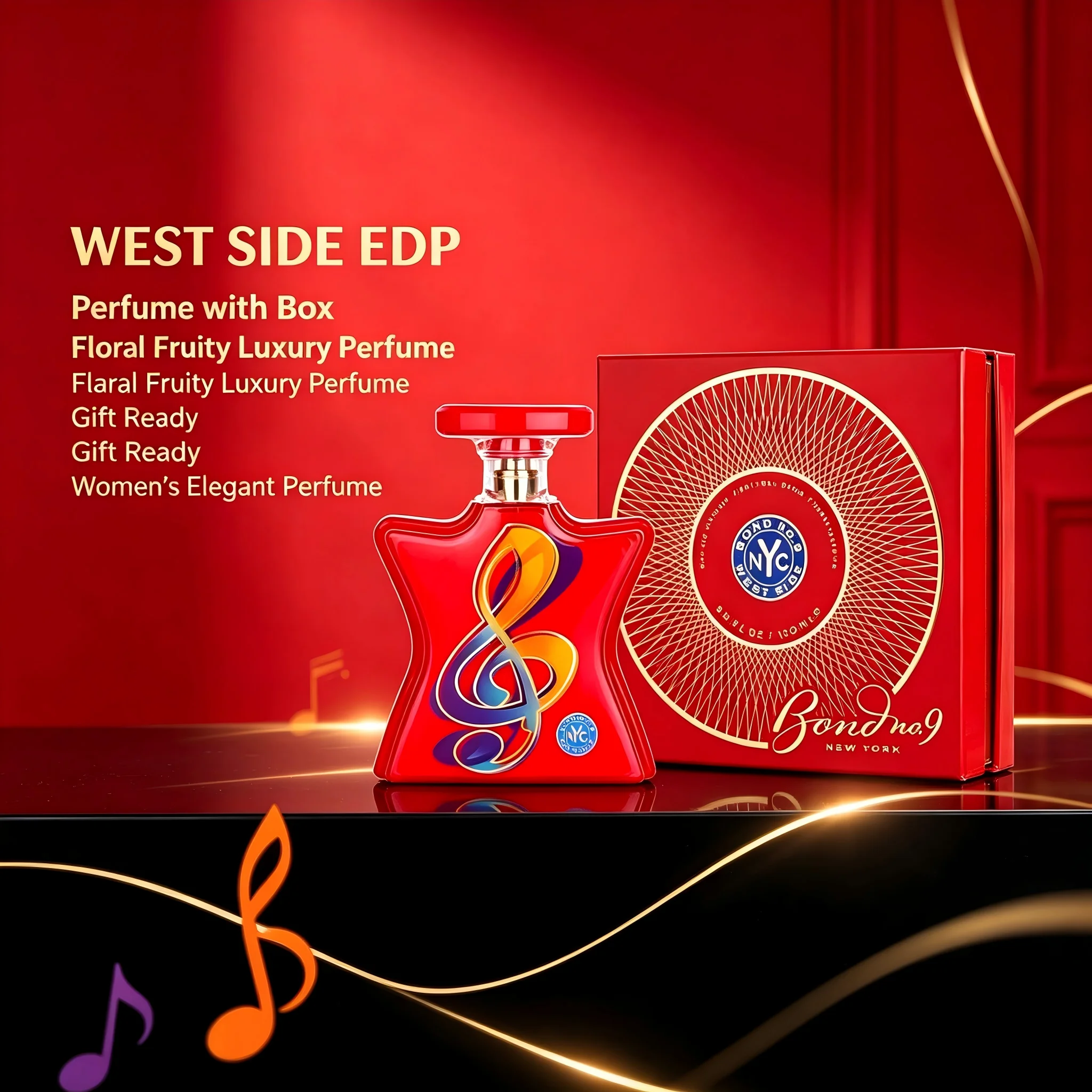 Bond No. 9 West Side Eau de Parfum (100ml/3.40fl oz) – Velvety Rose, Ylang-Ylang, Warm Amber & Creamy Vanilla – Unisex Niche Perfume