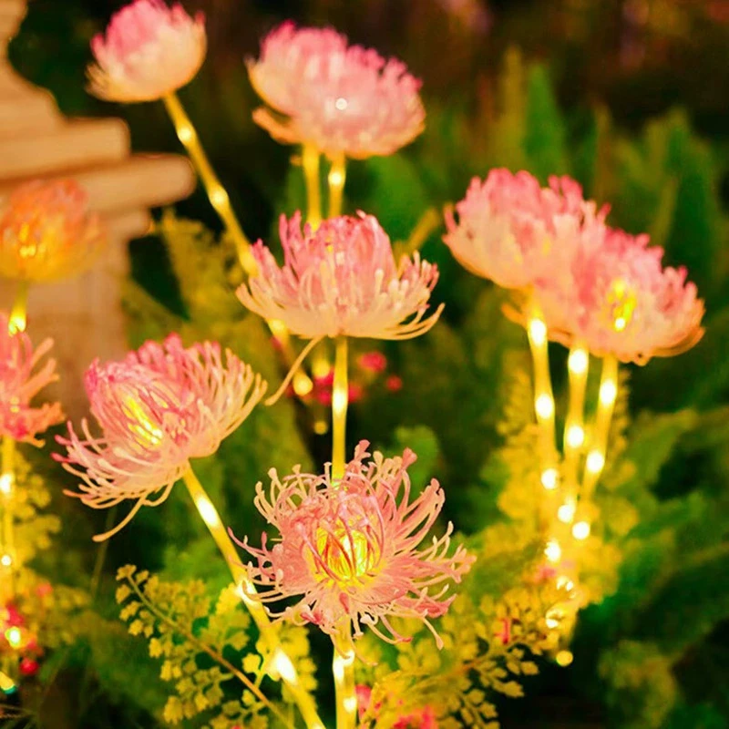 

Holiday Decor Outdoor LED Solar Lawn Lamp Fairy Eternal Flower Garden Simulation Flower Ground Lights Wedding Home Decoration