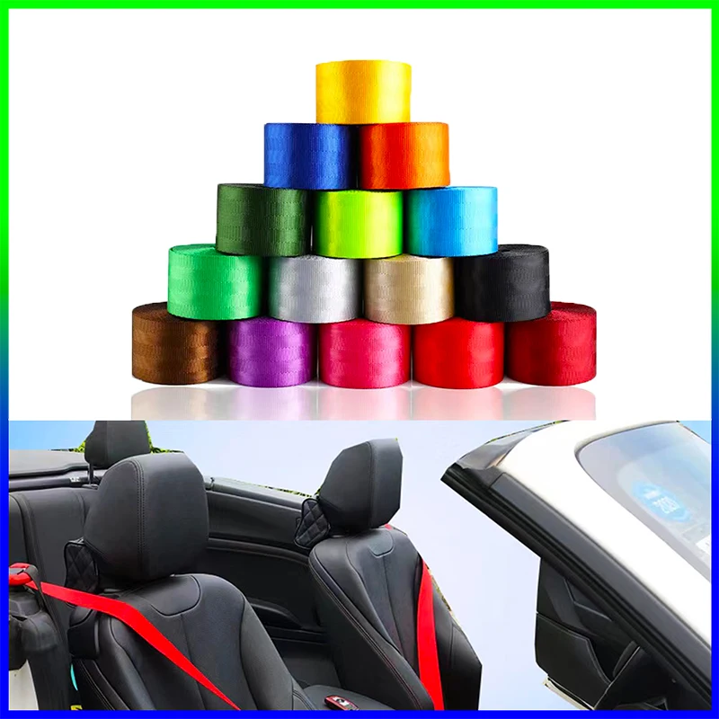 

Car Seat Belt 4.8cm Wide Modified Racing Seat Color Seat Belt Harness Webbing 3.6 M/Roll Universal Car Child Safety Belt