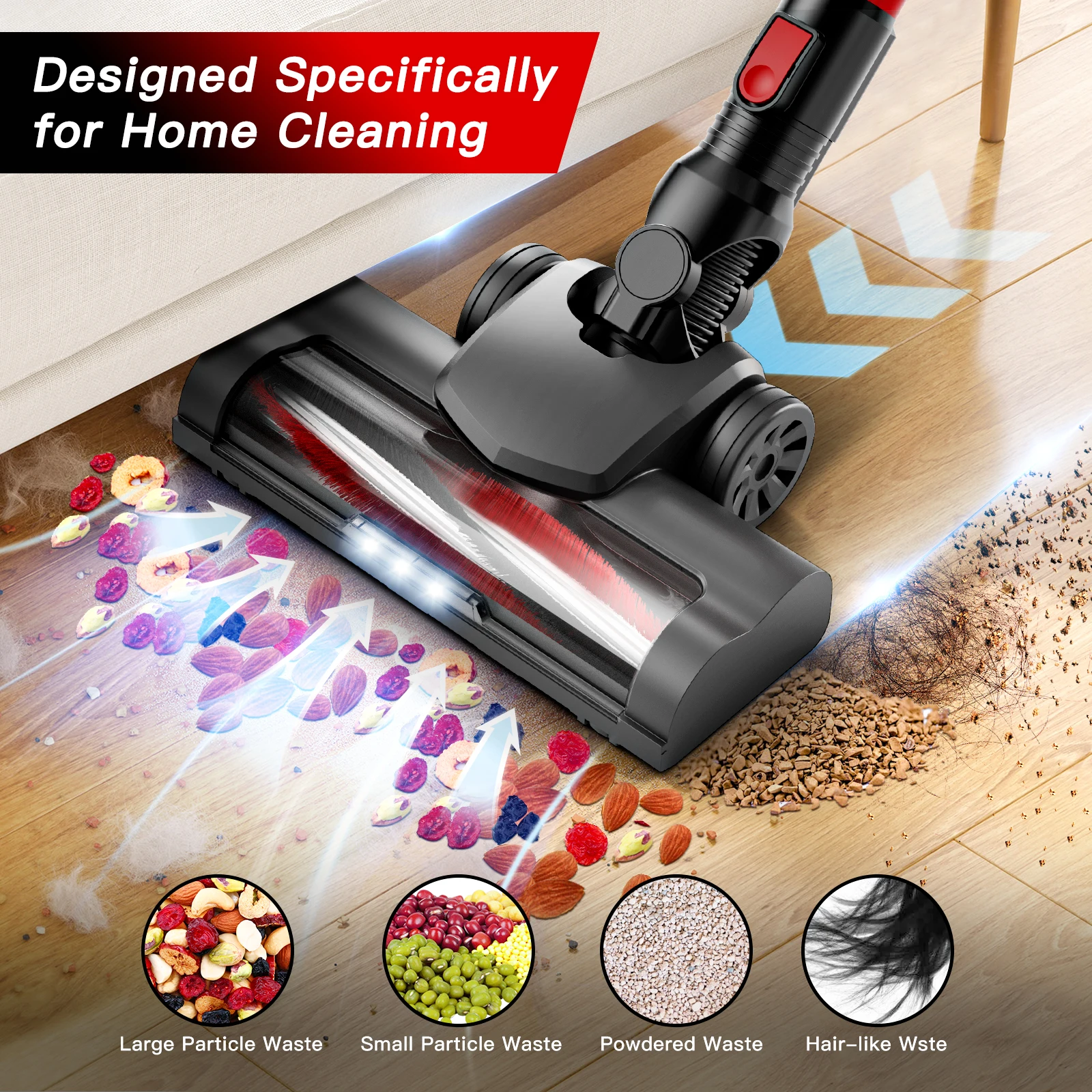 Handheld  Cordless Vacuum Cleaner, 2 Modes  6 in 1  20Kpa Powerful  Ultra Lightweight Rechargeable  Stick Vacuum for Carpet, Har