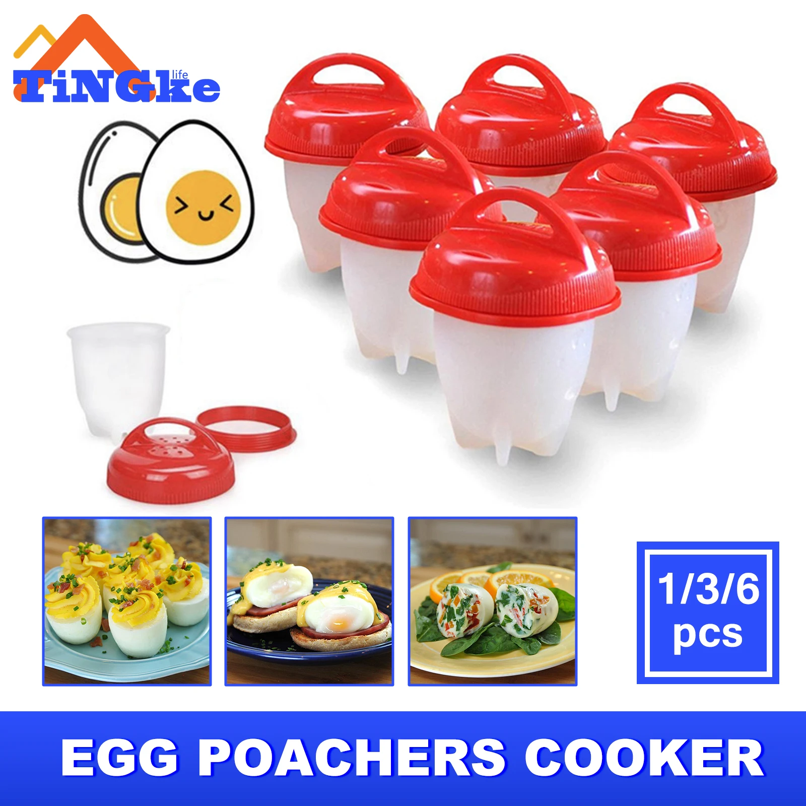 

Egg Poachers Cooker Silicone Kitchen Cooking Tool Fast Egg Poacher for Breakfast Egg Mold Kitchen Utensils Cooking Accessories