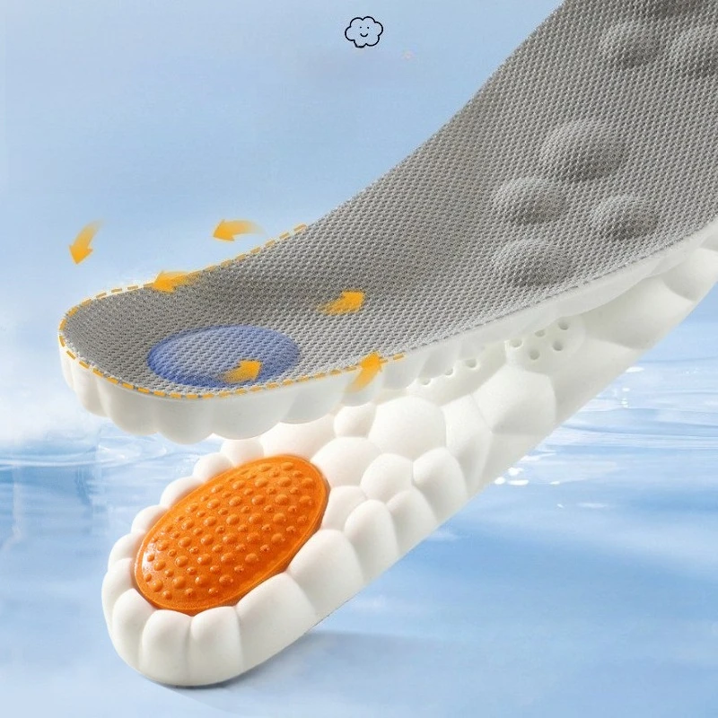 4D اللاتكس الرياضة النعال لينة عالية المرونة منصات الأحذية تنفس تشغيل سلة الحذاء وحيد قوس دعم العظام إدراج للجنسين #3