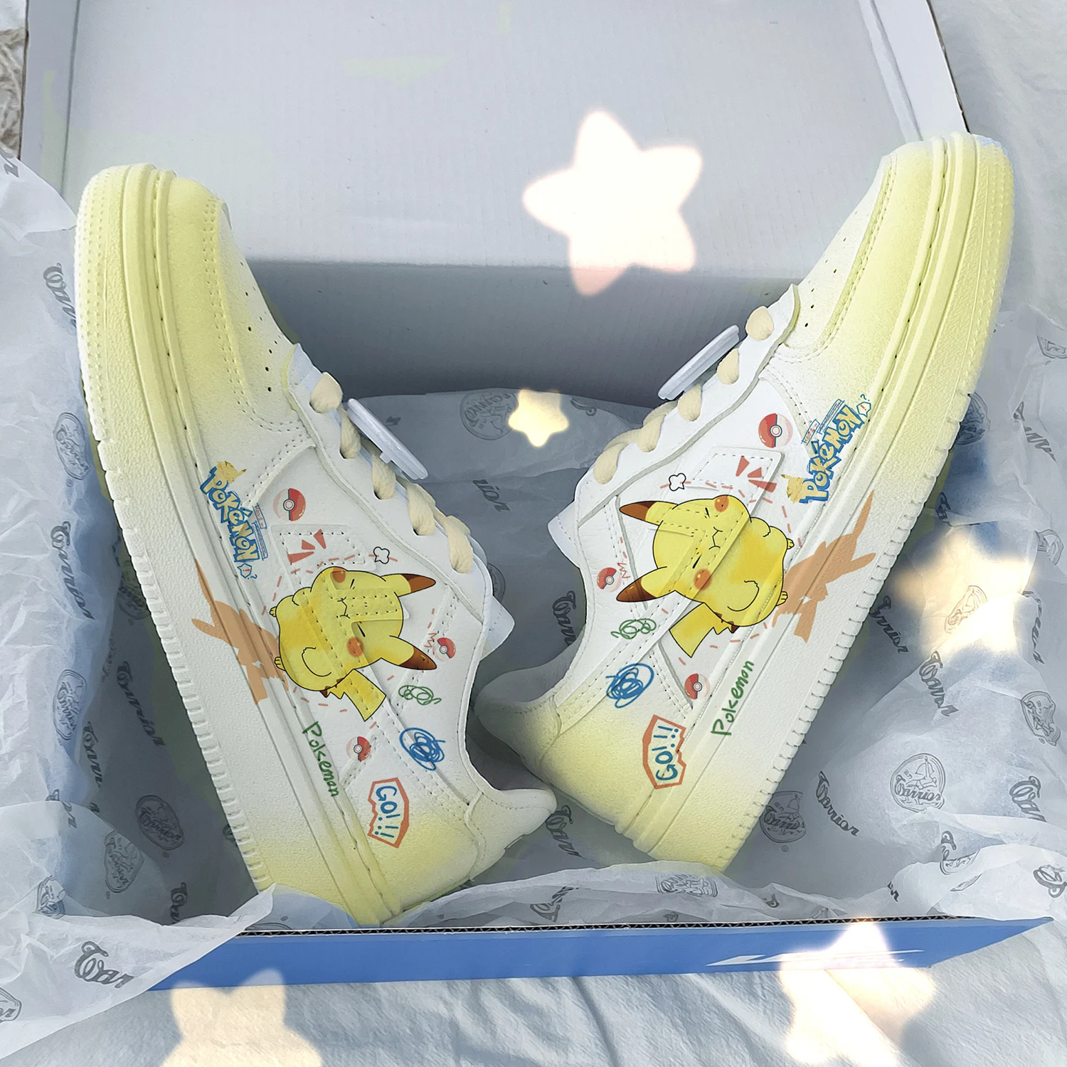 lovely Original cartoon Pokémon princess cute Casual shoes non-slip soft bottom sports shoes  girlfriend gift