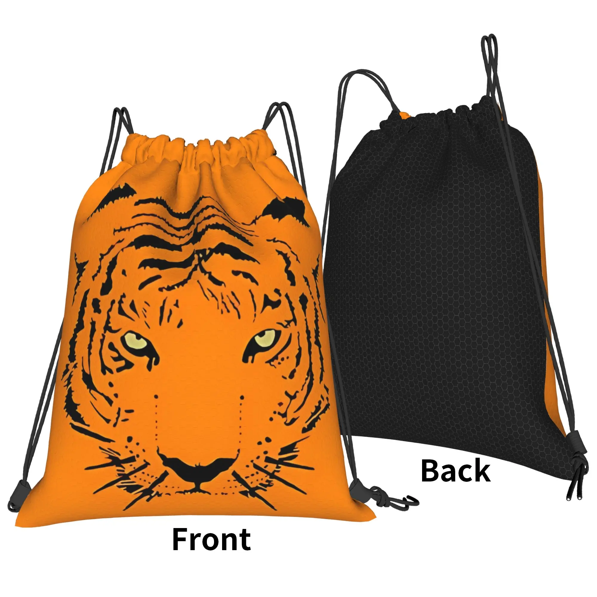 Kawaii Tiger Head Animal Face Portable Hiking Riding Gym Drawstring cute gift Storage Backpacks