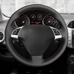 For Fiat Bravo Doblo Grande Punto Linea Qubo Opel Combo Hand Braid Car Steering Wheel Cover Protection Perforated Leather Trim
