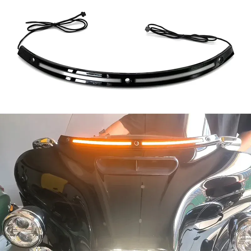 

Aluminum Alloy Motorcycle Windshield Trim Light with Gentle Glow for Harley Davidson Touring 2014-2023 Models