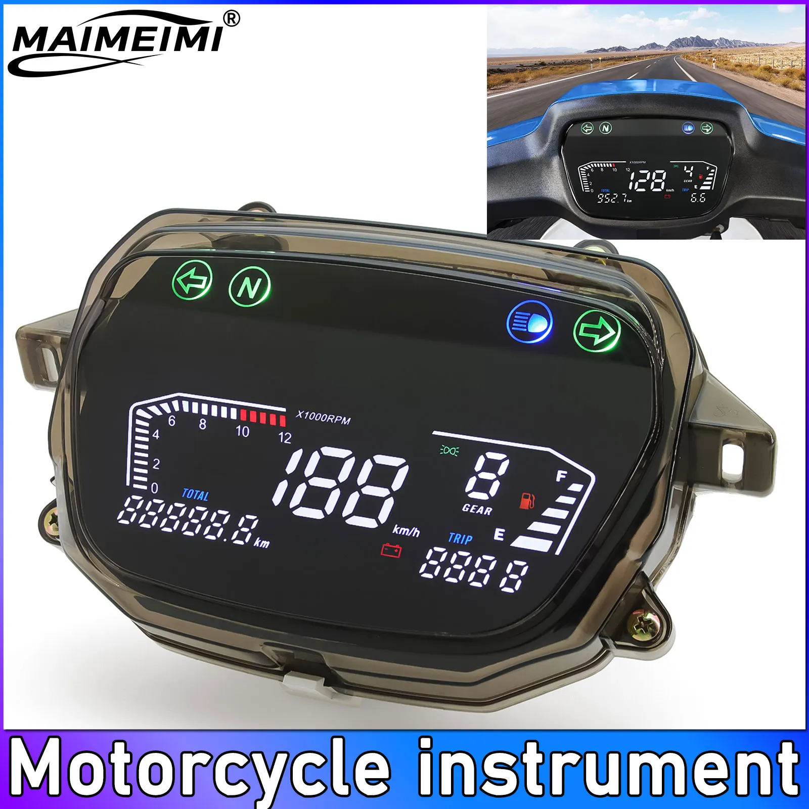 

Km/ч MPH одометр, цифровой спидометр для мотоцикла, тахометр, 12000 об/мин, TRIP ODO, мотоцикл для Honda EX90
