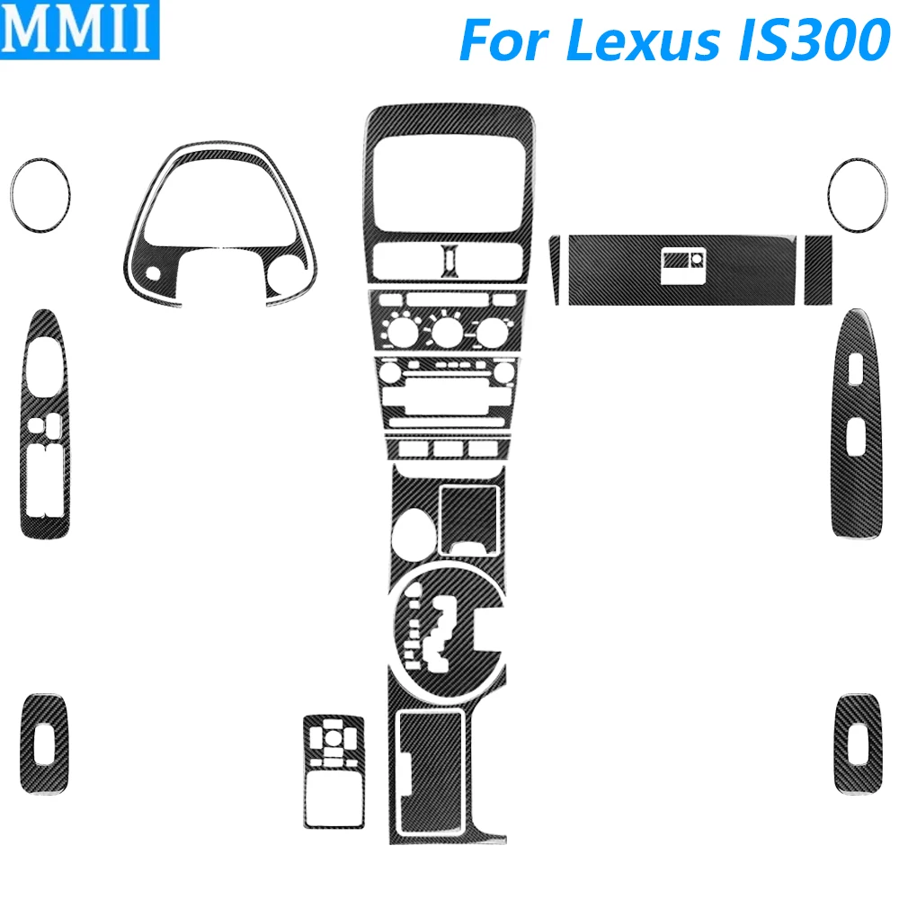 Für Lexus IST IS200 IS300 1999-2005 Carbon Fiber Center Konsole Getriebe Shift Air Vent Fenster Lift Trim set Auto Zubehör Aufkleber