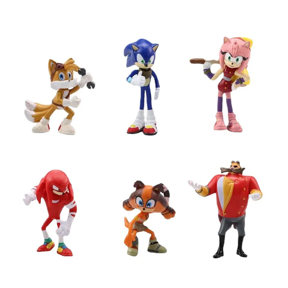 New whole set sale Sonic Tails Werehog Action Figures Blue Shadow Doll Cartoon Figurines Collectible Dolls Kids Hedgehog Toy