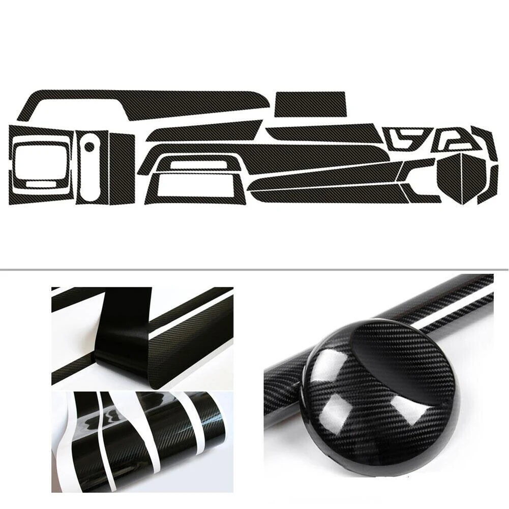 Part Stickers Black Carbon Fiber Class C DIY Decals For Mercedes Trim Vinyl W204 Waterproof No Drilling Required