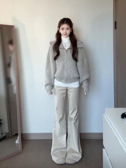 

Retro Lazy Faionable Knitwear Loose Fit Collared Top Unique Cute Spring 2026 Women's Casual Wear Versatile Comfortable