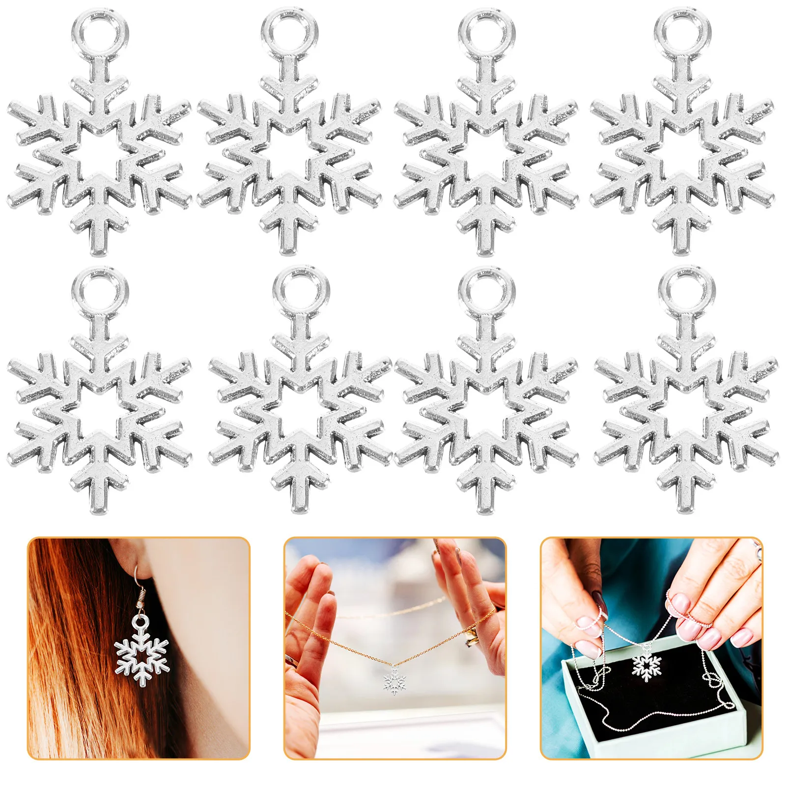

100Pcs Snowflake Pendants Alloy Charms for Jewelry Making DIY Christmas Decor Craft Supplies Bulk Jewelry Charms