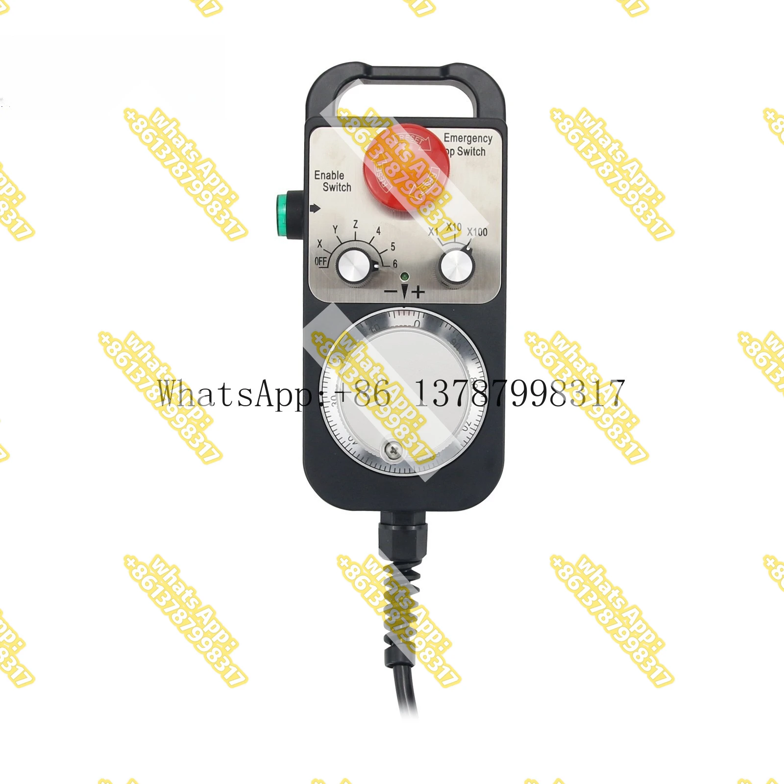 CNC Pulse Generator 4/6-Axis MPG Pendant Handwheel 5V 100PPR with Emergency Stop Switch Manual