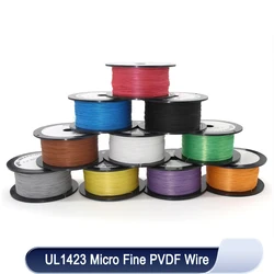 5~500m PTFE Wire UL1423 Silver Plated Single Core Cable 38~24AWG PVDF Micro Fine Electronic Line High Temperature Copper Wire