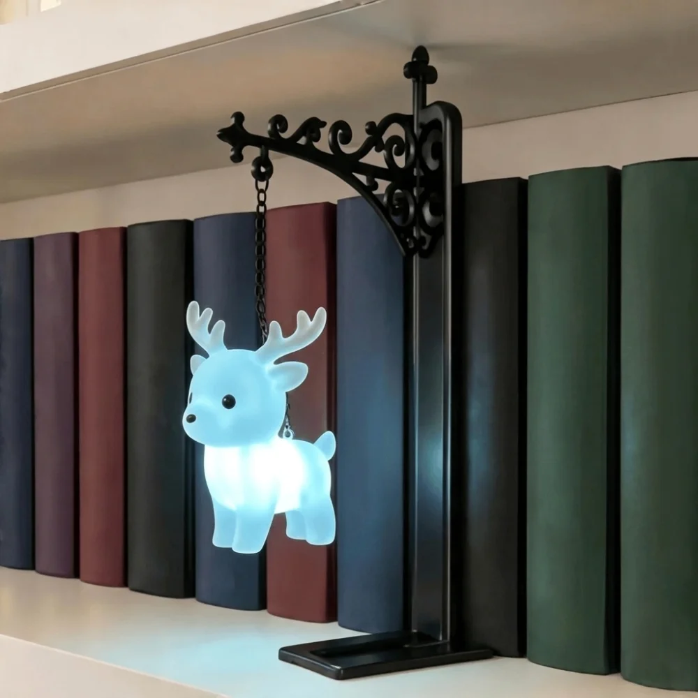 Vintage Owl Bookshelf Lamp Deer Bird Wrought Iron Library Lantern Fairy Style Cartoon Bookend Shelf Lamp Bedroom