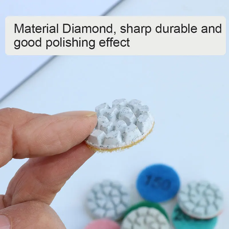 12pcs 1 inch 25mm Diamond Polishing Pads Kit Wet/Dry for Granite Stone Concrete Marble Polishing Use Grinding Discs Set