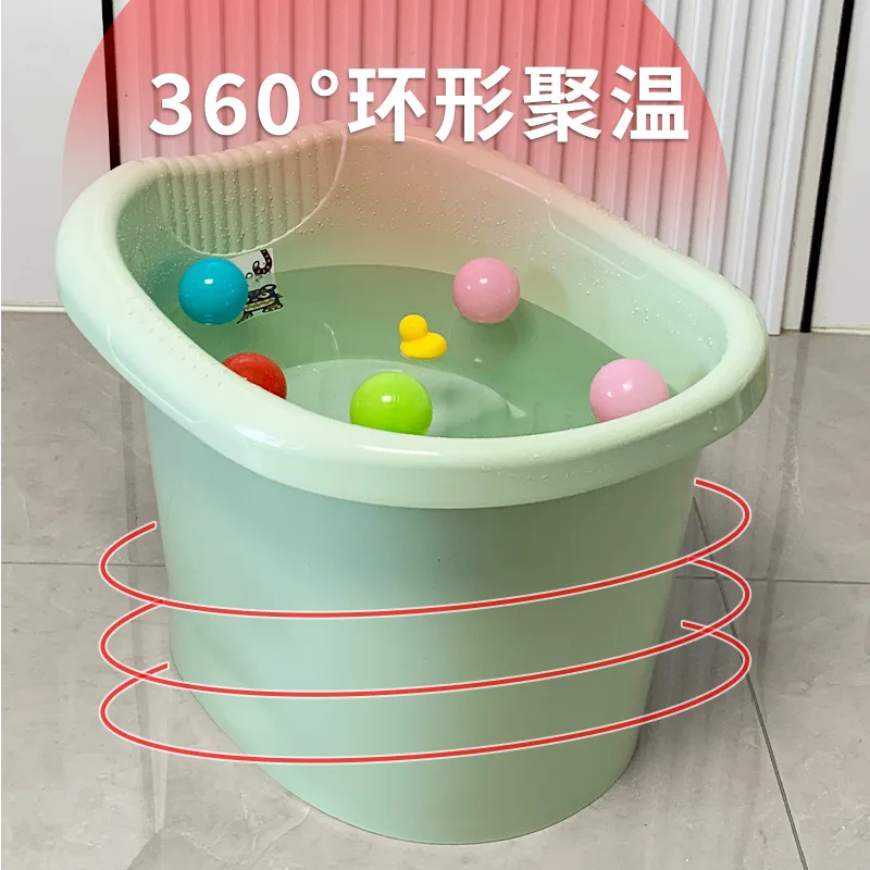 Baby Bath Tub, Children\'s Baby Bath Bath Bucket, Children Can Sit on A Thicker Bathtub, Home Baby Swimming Tub